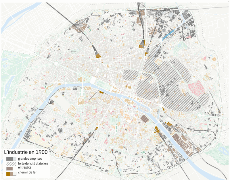 Carte de Paris au début du XX siècle