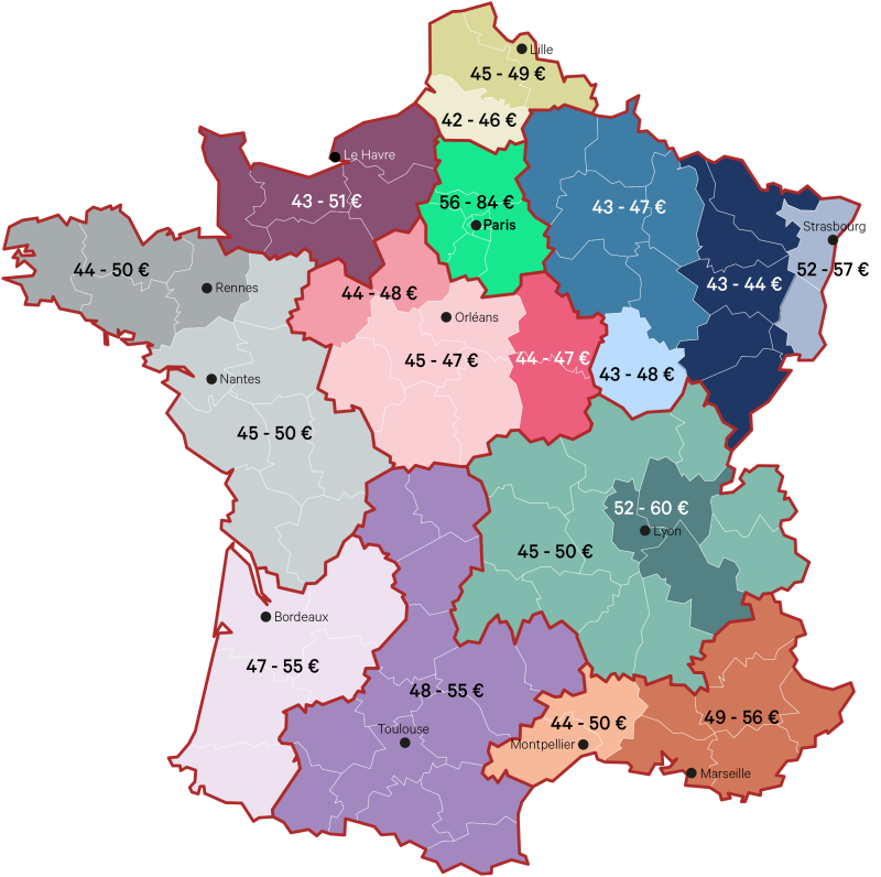 T4 2022 : Fourchettes locatives d'un entrepôt neuf en France