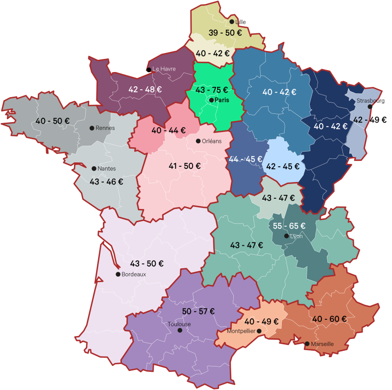 T1 2023 : Fourchettes locatives d'un entrepôt de seconde main en France
